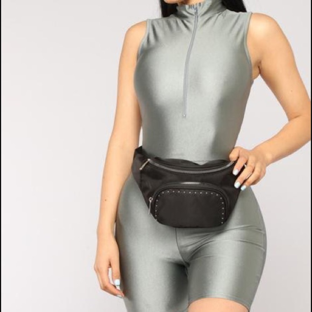 Grey Metallic Biker Short Romper - Picture 2 of 6